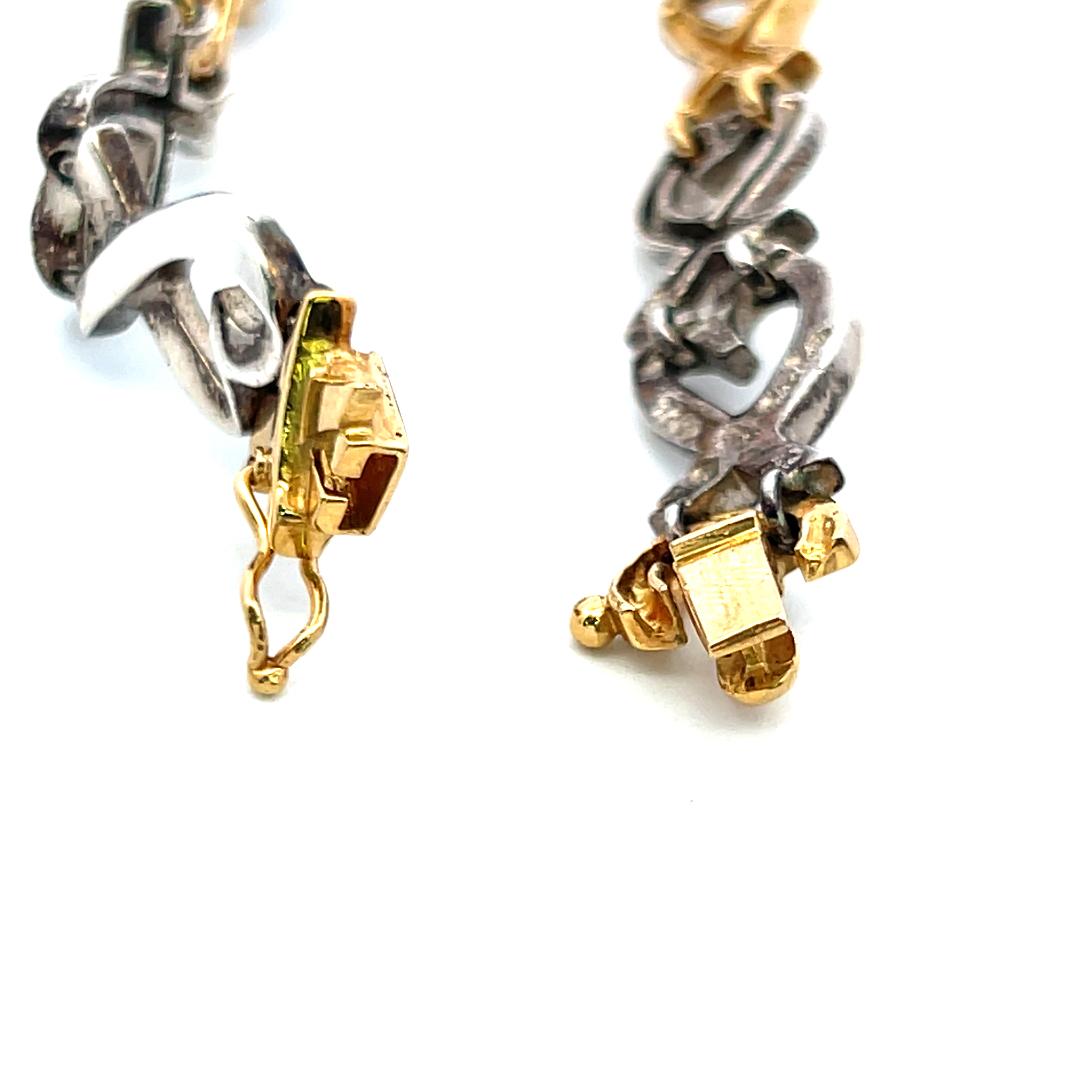 Tiffany & Co Vintage 18K Two Tone Gold/Silver Link Bracelet 20.3 Grams