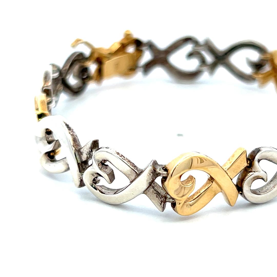 Tiffany & Co Vintage 18K Two Tone Gold/Silver Link Bracelet 20.3 Grams