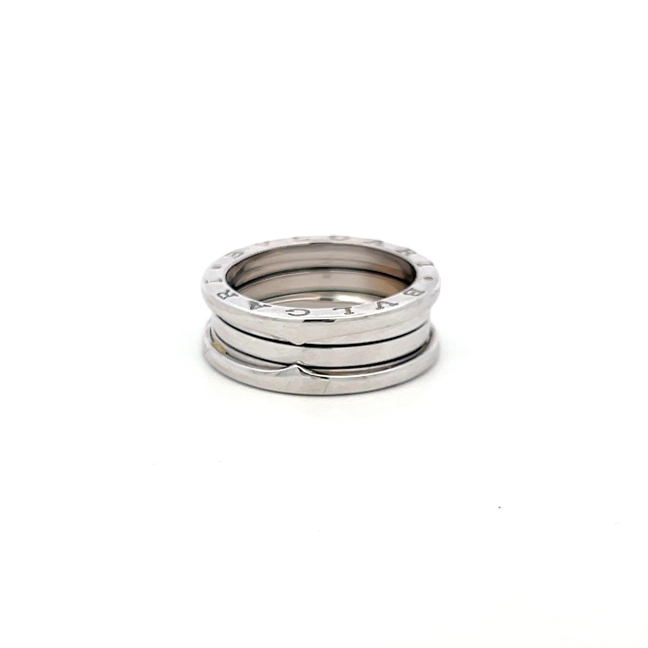 Bvlgari B-Zero 18 Karat White Gold Band Ring Size 9.25