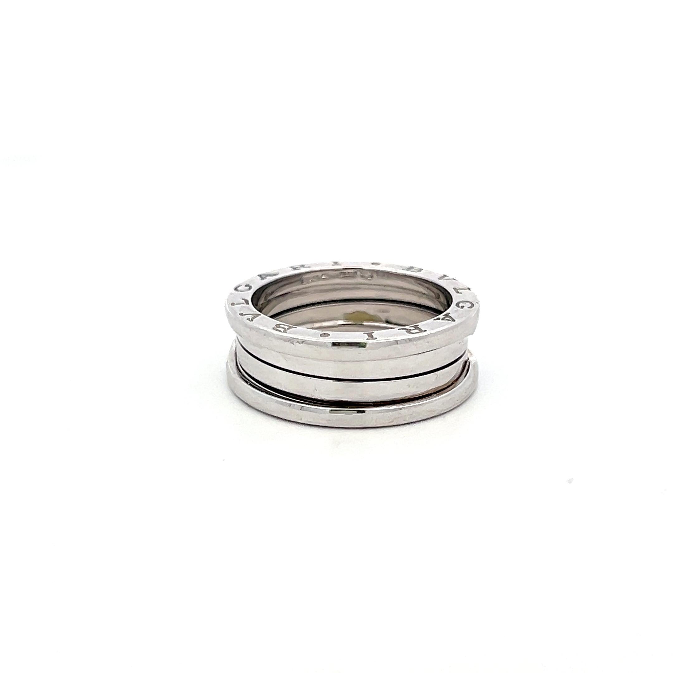 Bvlgari B-Zero 18 Karat White Gold Band Ring Size 9.25