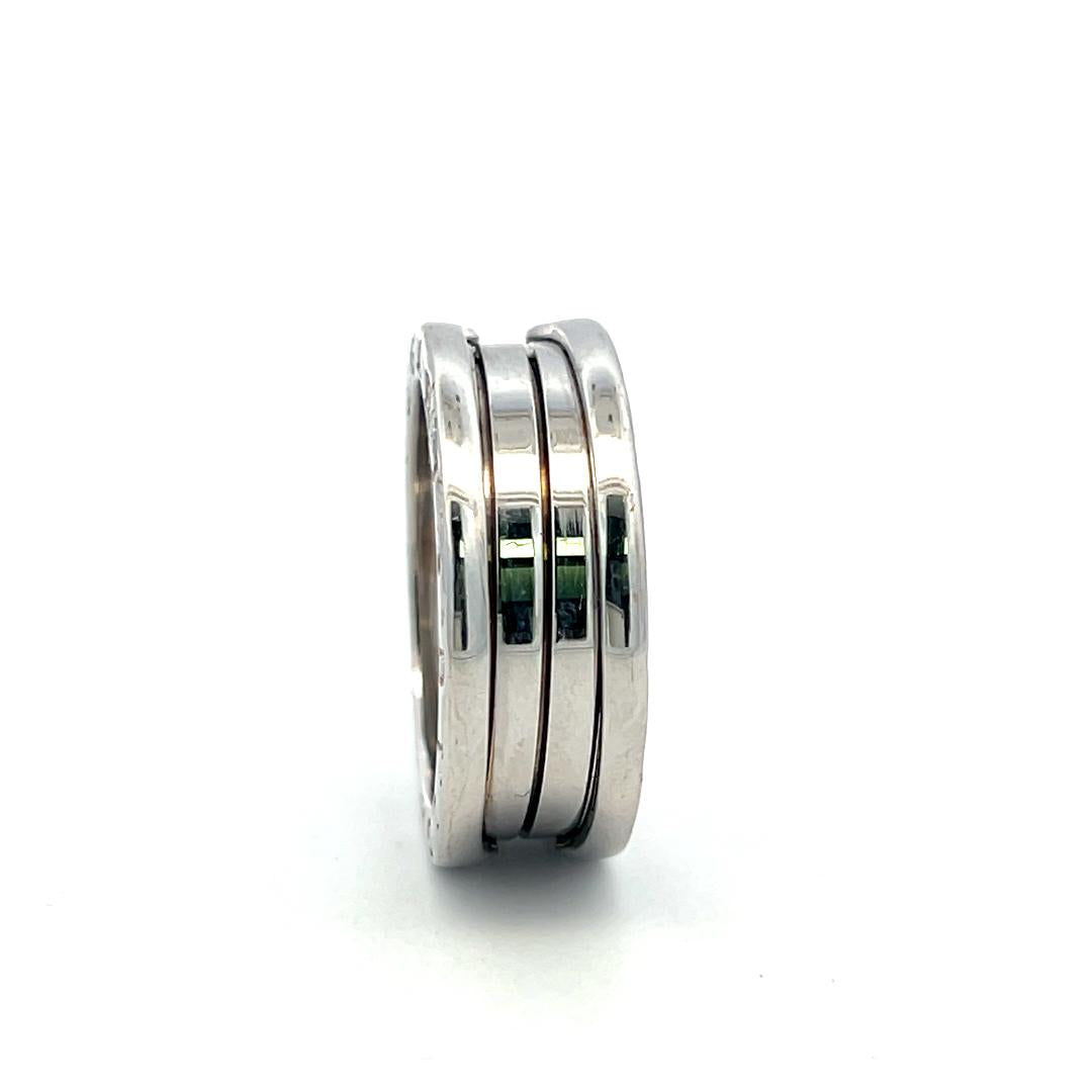 Bvlgari B-Zero 18 Karat White Gold Band Ring Size 9.25