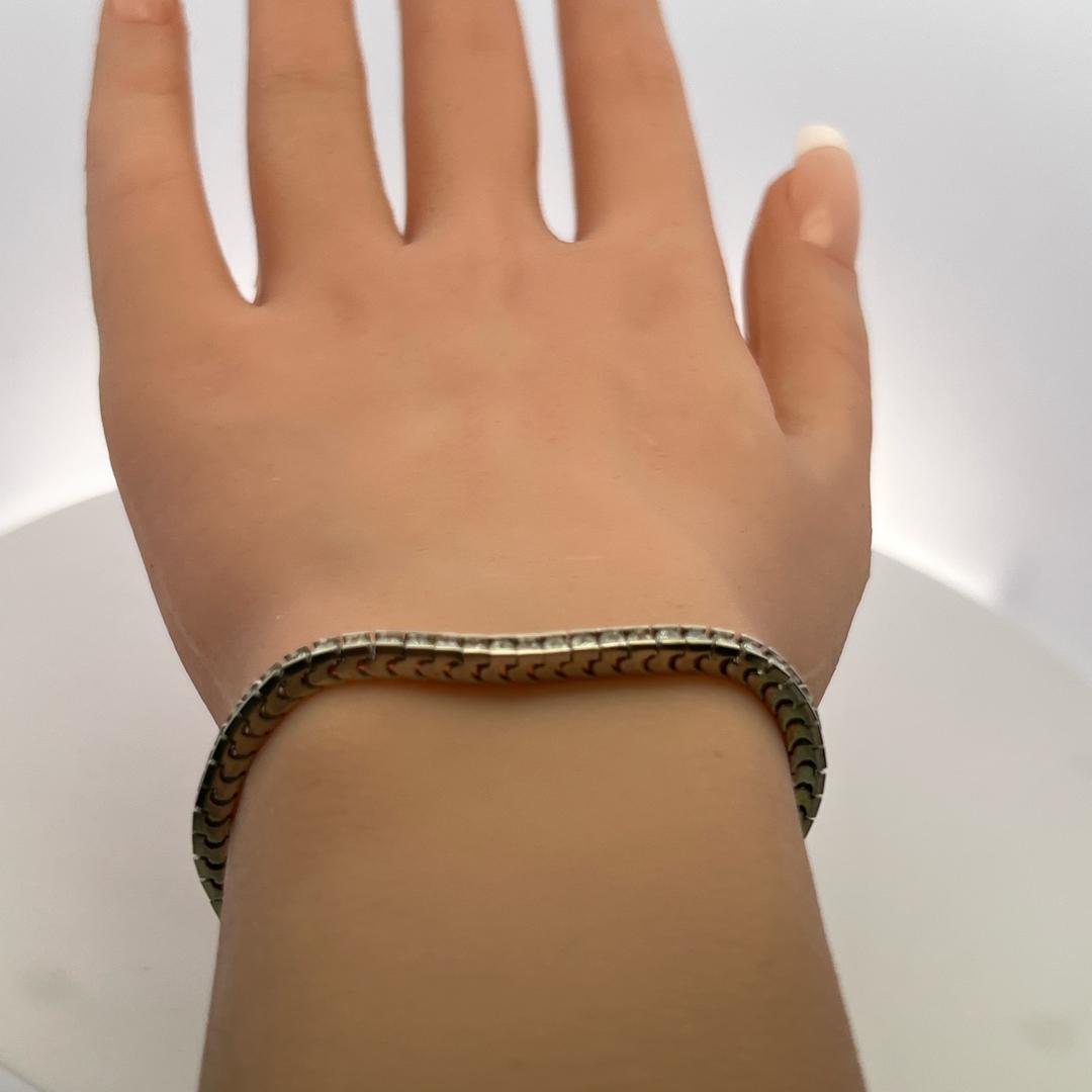 Vintage 14K White Gold Tennis Bracelet with 3.3 Carat Round G-I1 Diamonds
