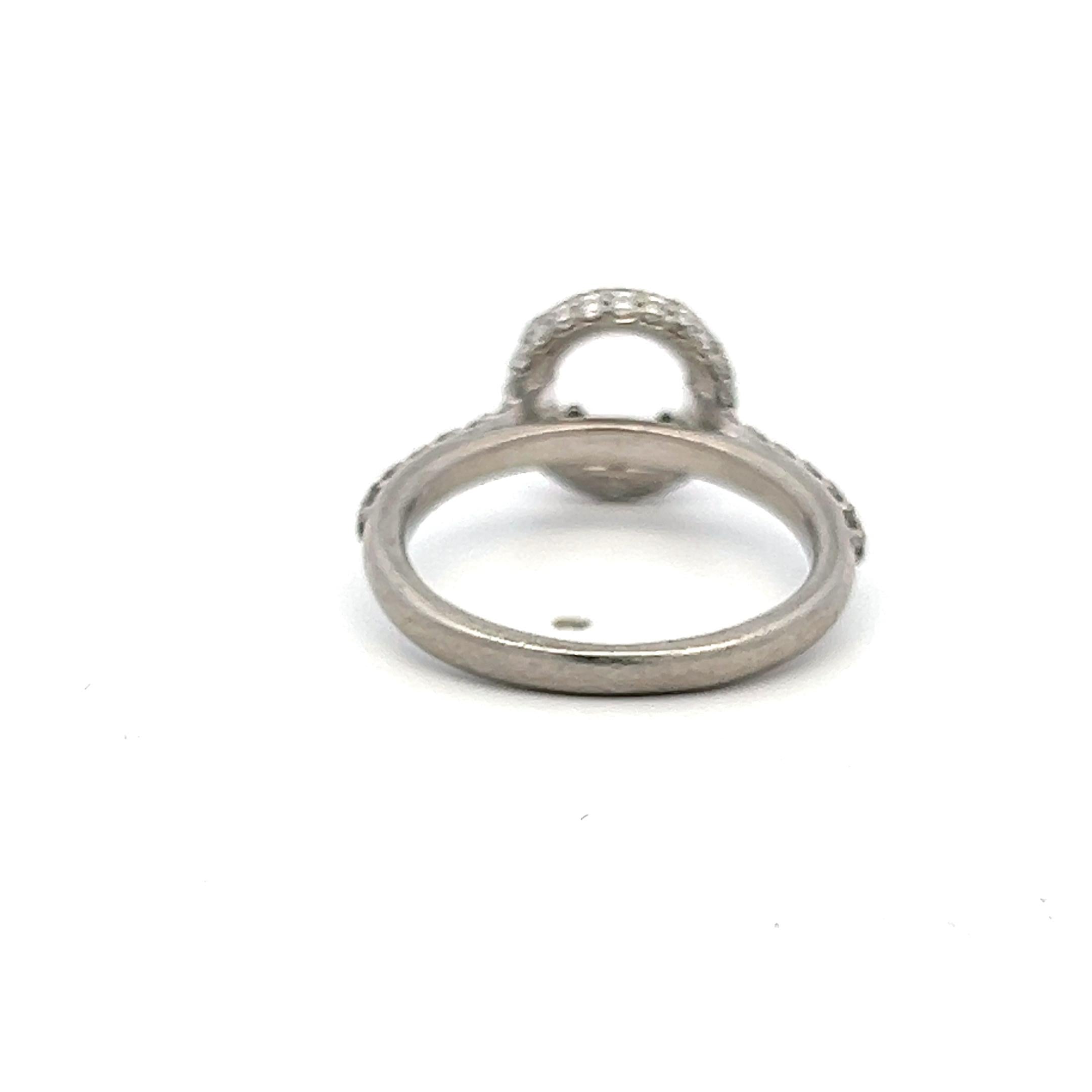 Platinum Semi Mount Ring with 0.78ct Round H-VS Diamonds Fits 5.75x6.4mm 0.75ct+