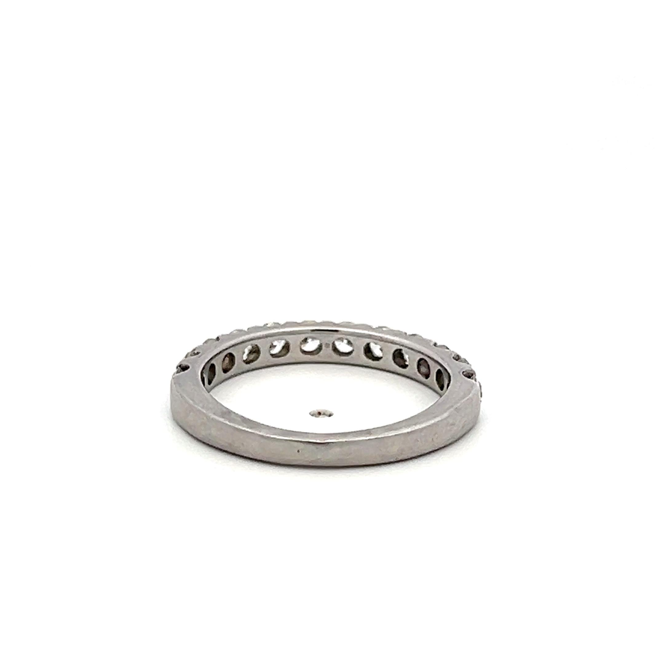 Vintage Platinum Half-Eternity Ring with 0.48 Carat G-VS Diamonds Size 5.25