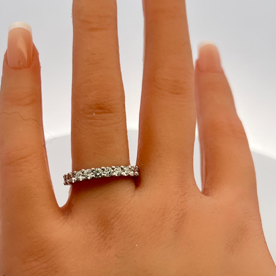 Vintage Platinum Eternity Band Ring with 2 Carat G-VS Diamonds Size 7