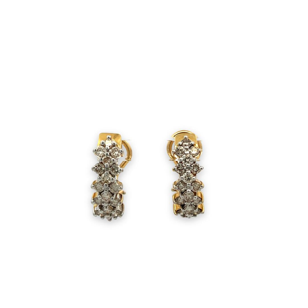 14K YG Riviera Necklace & Earrings Set with 7.3 Carat Round I-SI Diamonds