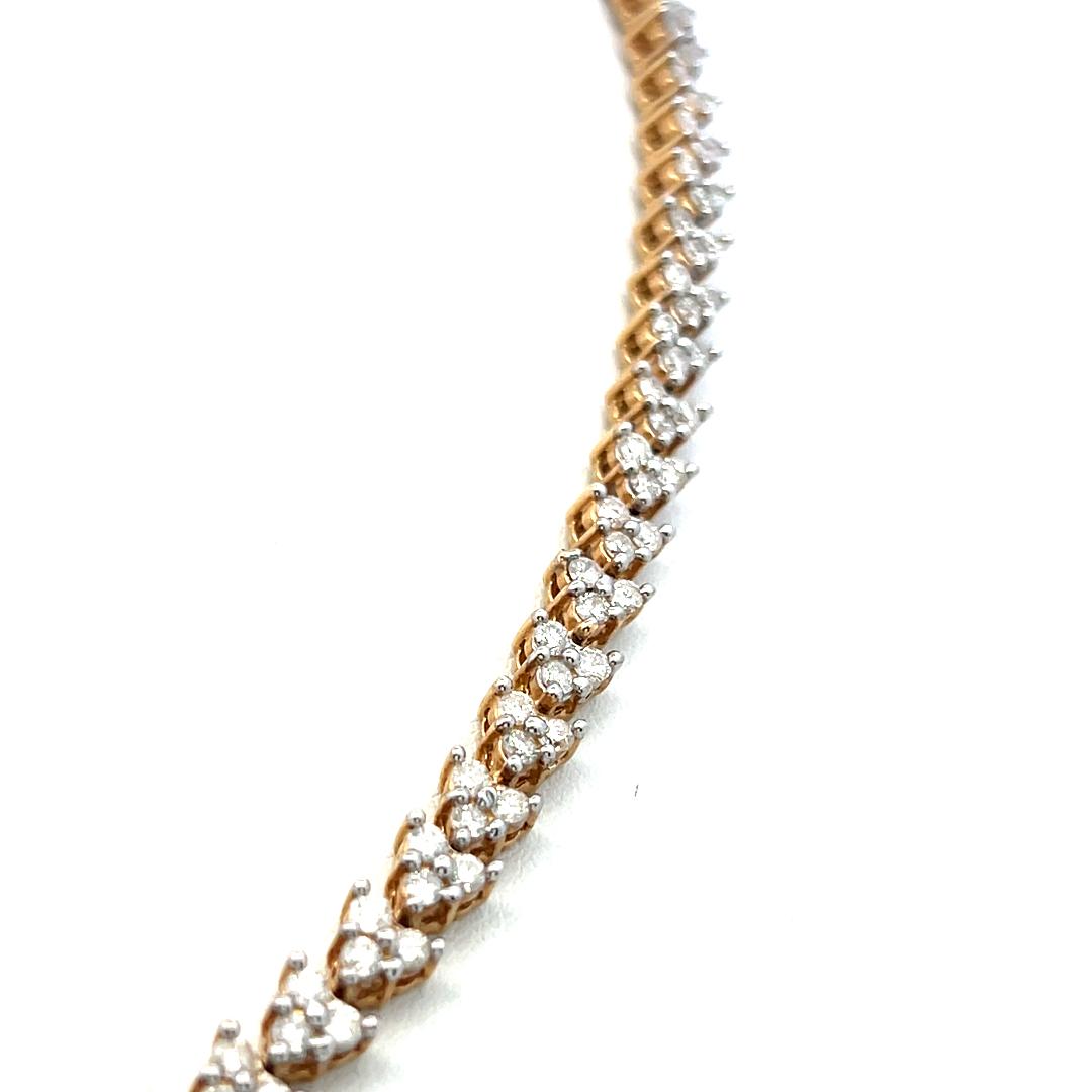 14K YG Riviera Necklace & Earrings Set with 7.3 Carat Round I-SI Diamonds