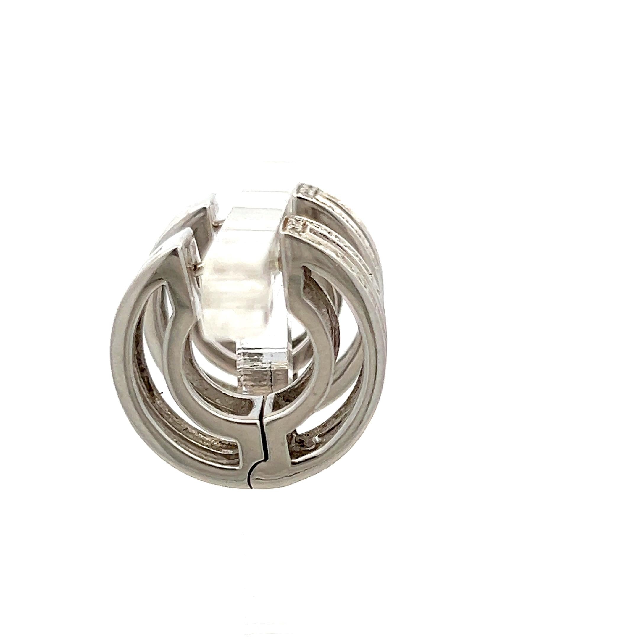 Vintage Platinum Hoop Earrings with 0.36 Carat Round G VS Diamonds
