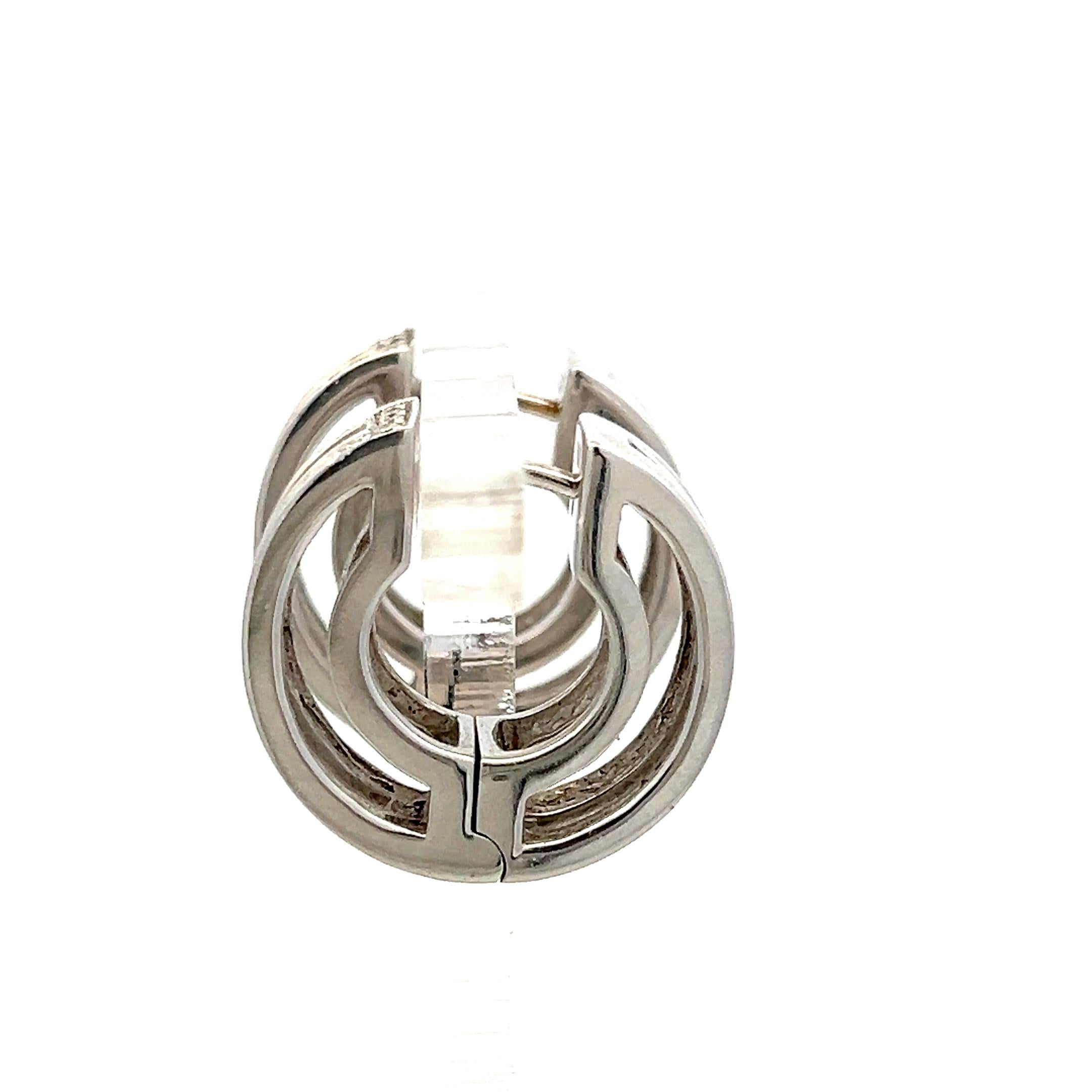 Vintage Platinum Hoop Earrings with 0.36 Carat Round G VS Diamonds