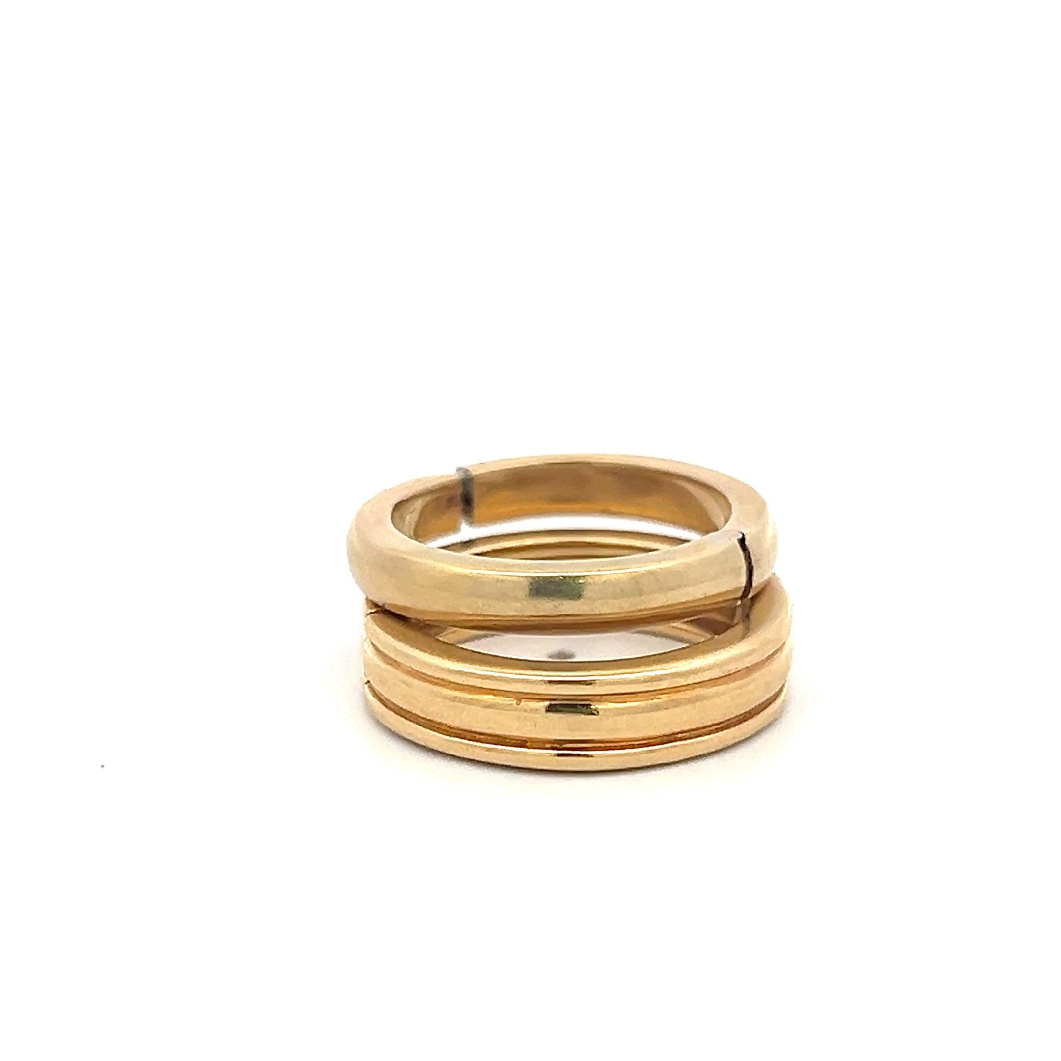 Andrew Clunn 18 Karat Yellow Gold Hinged Band Rings 17.7 Grams Size 8