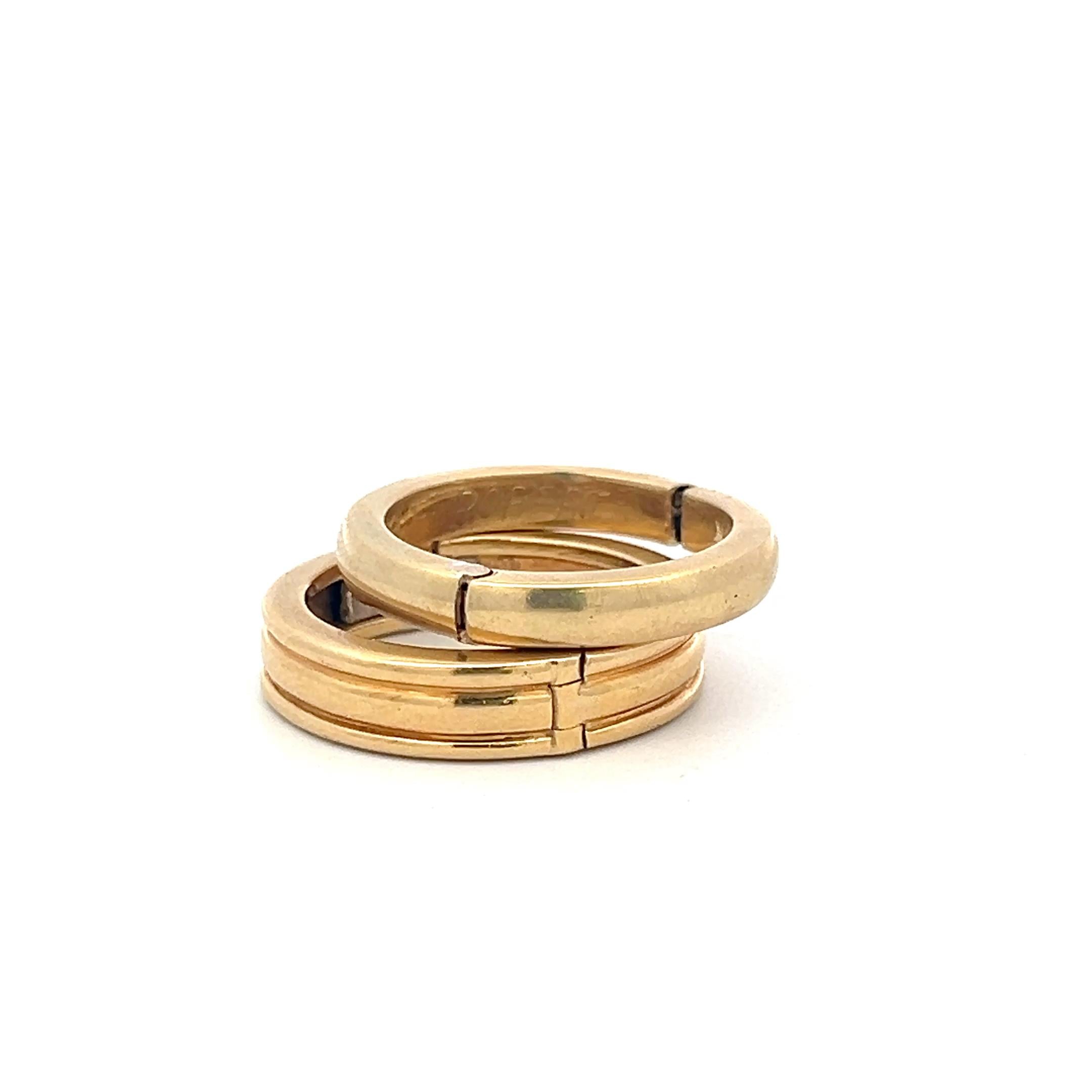 Andrew Clunn 18 Karat Yellow Gold Hinged Band Rings 17.7 Grams Size 8