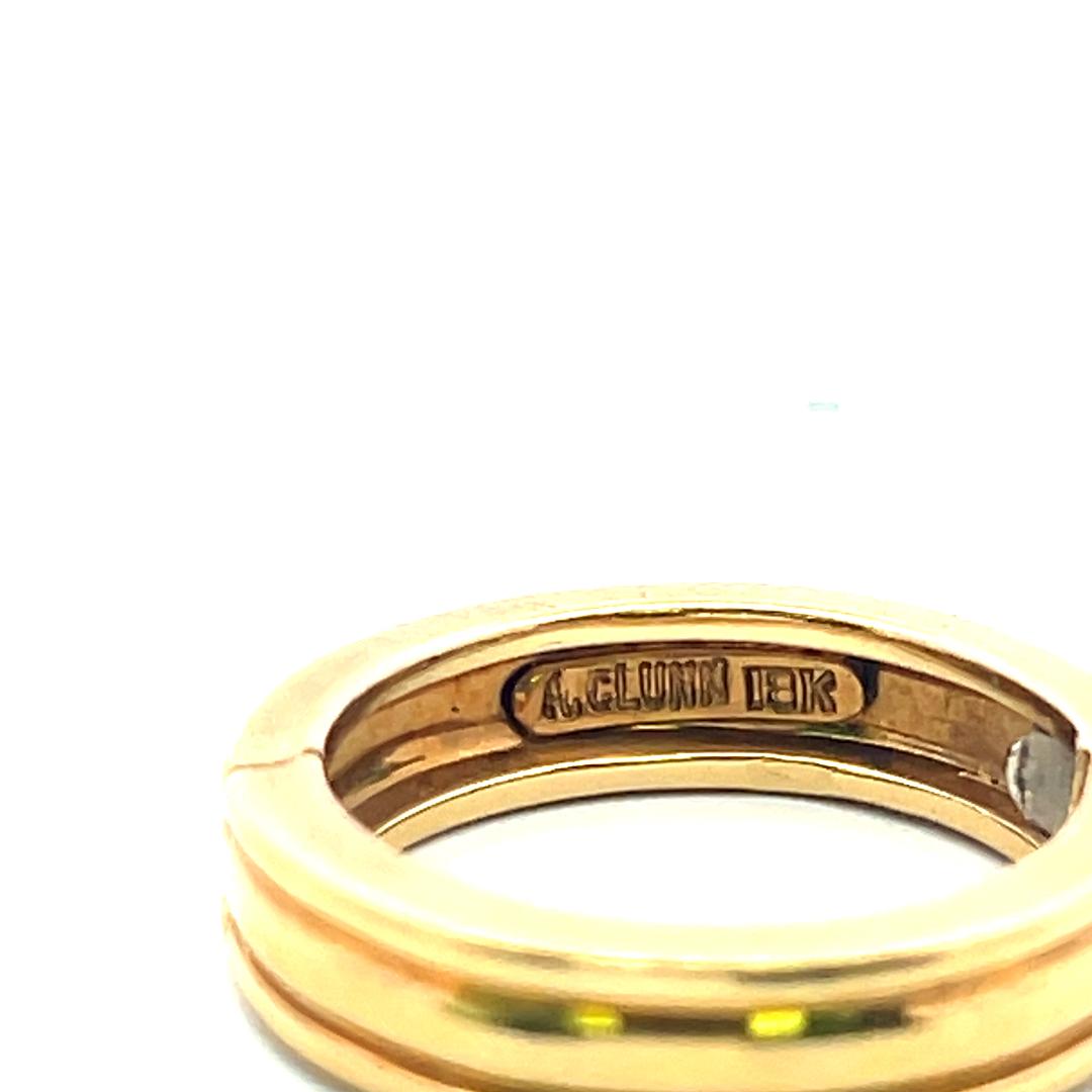 Andrew Clunn 18 Karat Yellow Gold Hinged Band Rings 17.7 Grams Size 8
