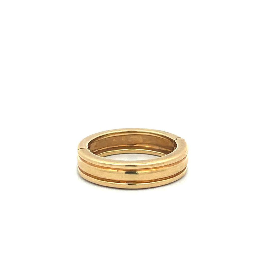 Andrew Clunn 18 Karat Yellow Gold Hinged Band Rings 17.7 Grams Size 8