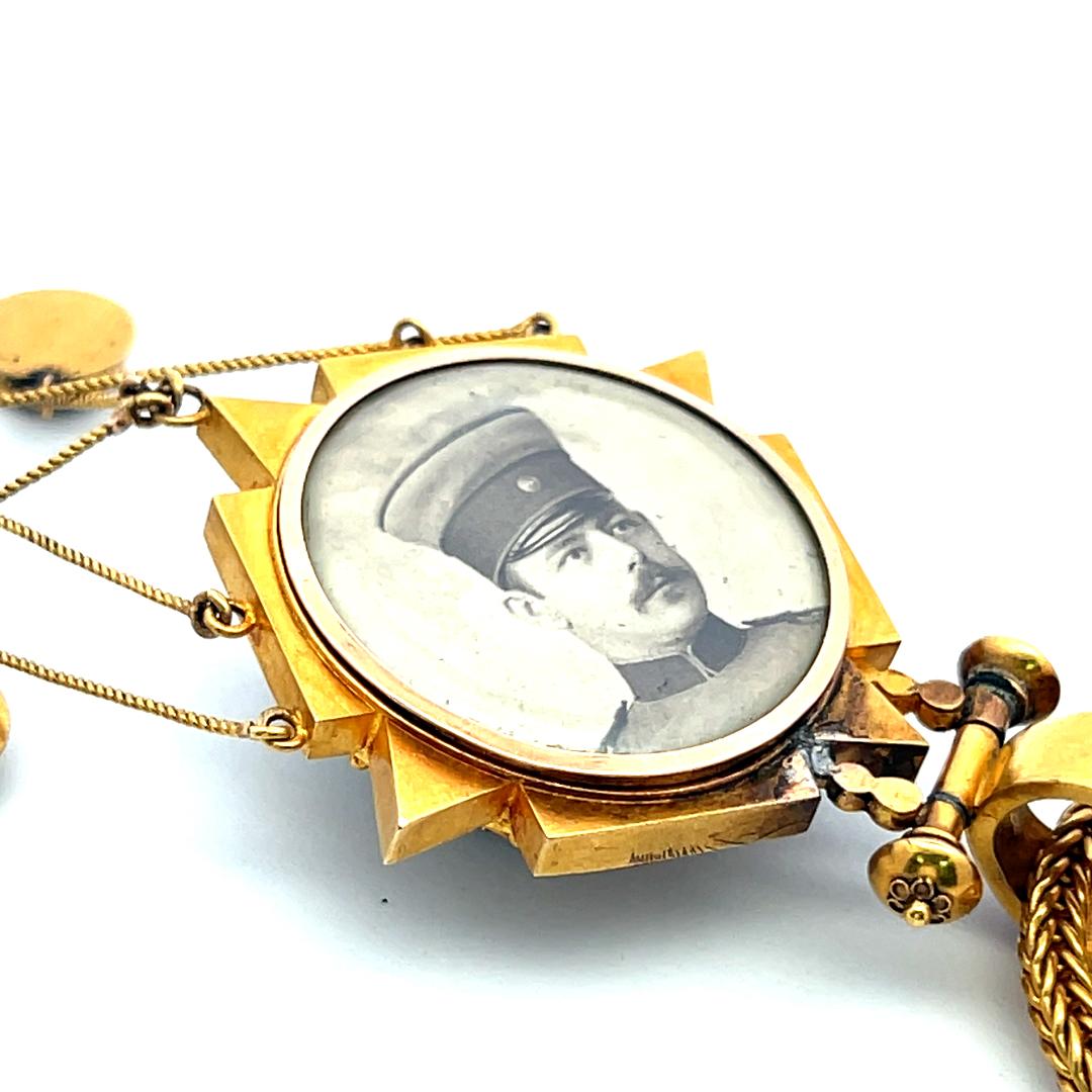 Antique 18K Yellow Gold & 14 Karat Gold Pendant Necklace 42.6 Grams