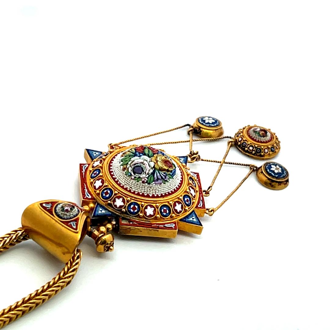 Antique 18K Yellow Gold & 14 Karat Gold Pendant Necklace 42.6 Grams