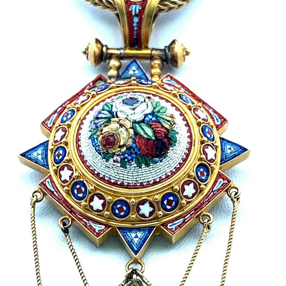Antique 18K Yellow Gold & 14 Karat Gold Pendant Necklace 42.6 Grams