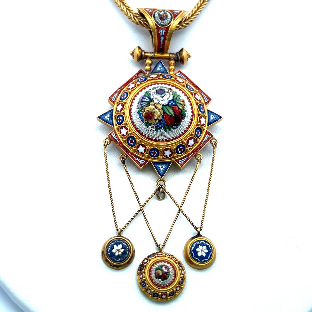 Antique 18K Yellow Gold & 14 Karat Gold Pendant Necklace 42.6 Grams