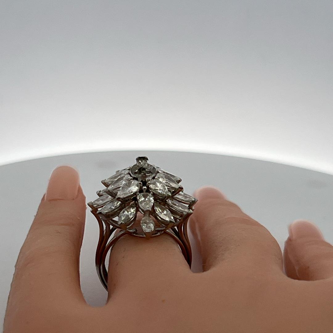 Platinum Semi Mount Ring with 6ct Marquis & Pear Shape Diamond Fits 12.52x6.63mm