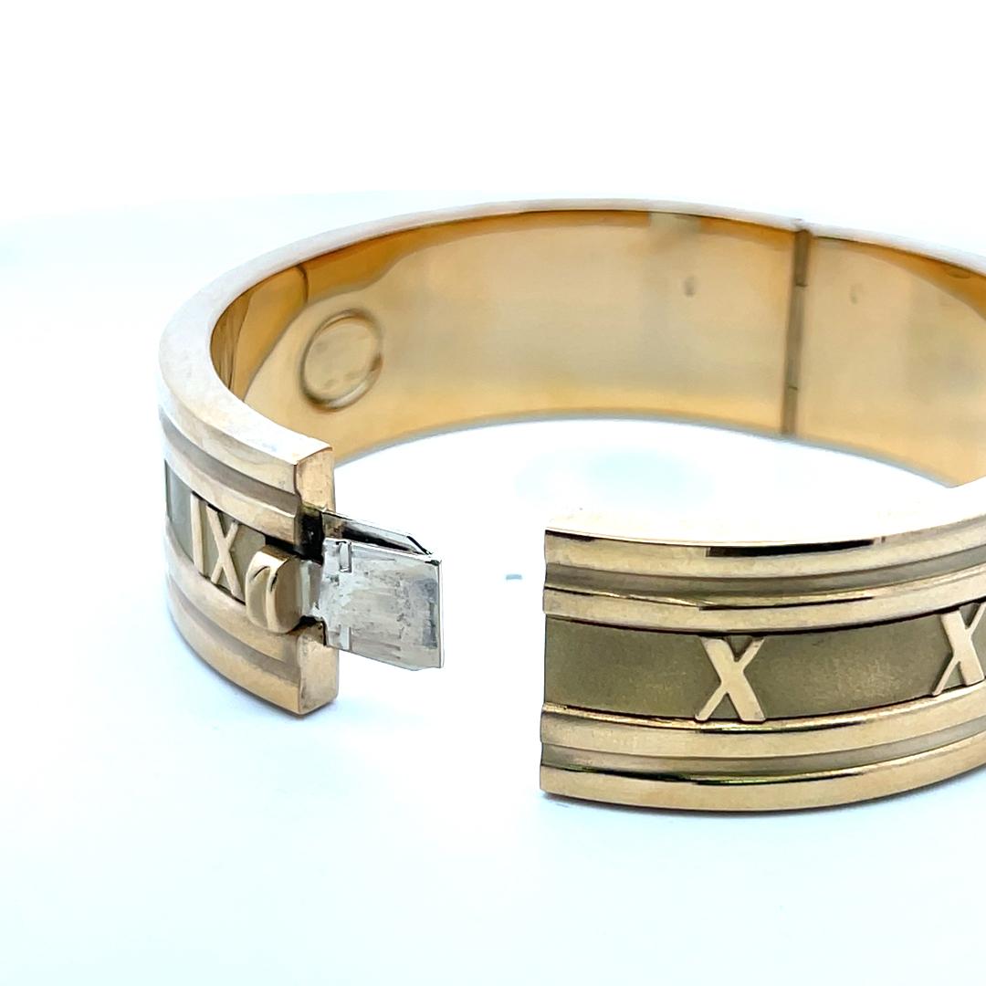 Tiffany & Co 18 Karat Yellow Gold Atlas Bangle Bracelet Size 6.75