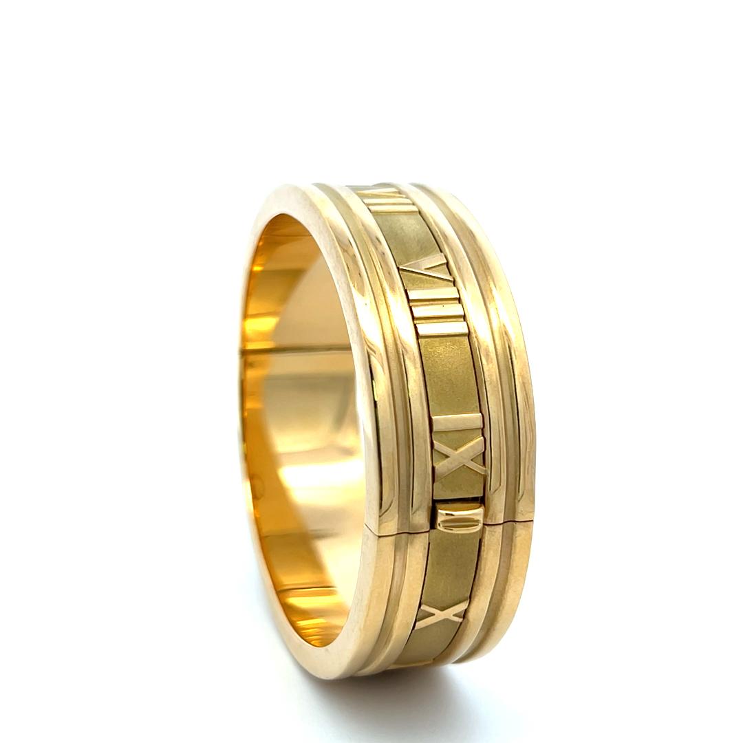 Tiffany & Co 18 Karat Yellow Gold Atlas Bangle Bracelet Size 6.75