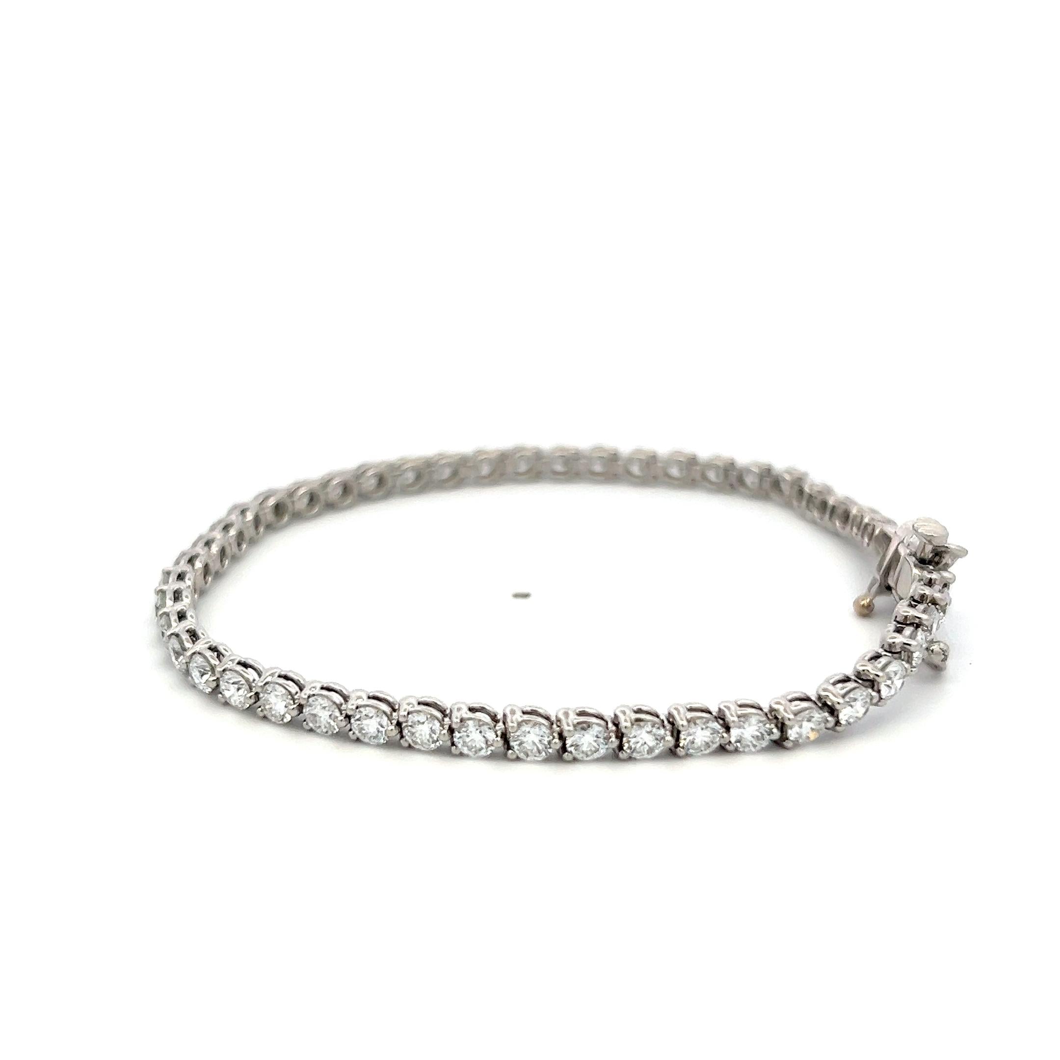 Tiffany & Co Platinum Link Bracelet with 4.49 Carat Round & Marquis F-VS Diamond