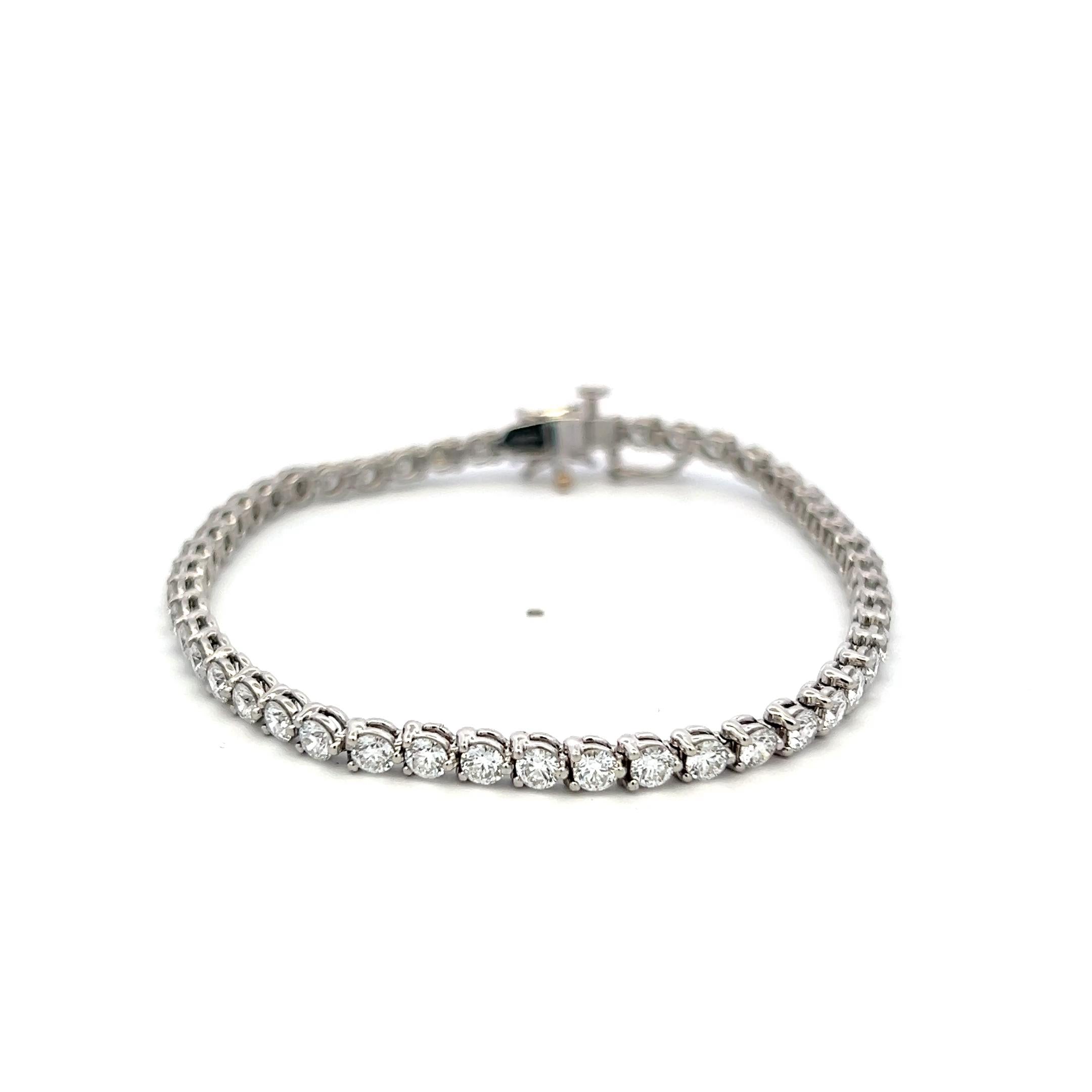 Tiffany & Co Platinum Link Bracelet with 4.49 Carat Round & Marquis F-VS Diamond