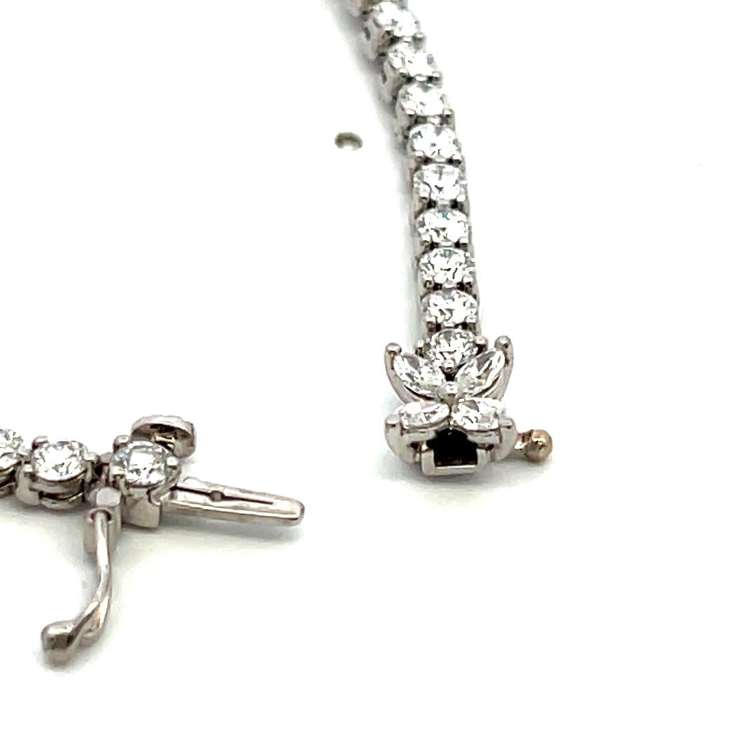Tiffany & Co Platinum Link Bracelet with 4.49 Carat Round & Marquis F-VS Diamond