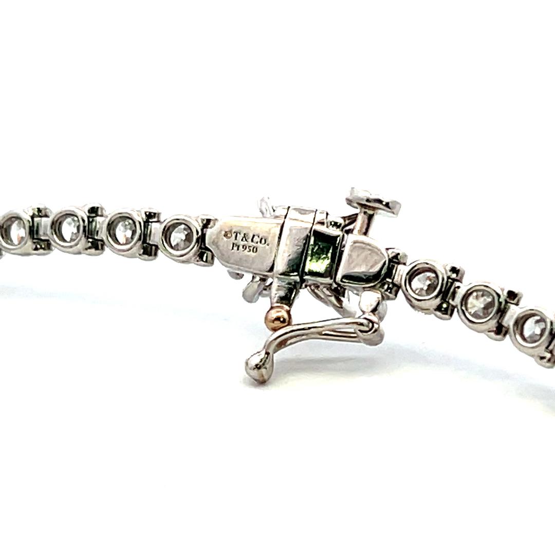 Tiffany & Co Platinum Link Bracelet with 4.49 Carat Round & Marquis F-VS Diamond