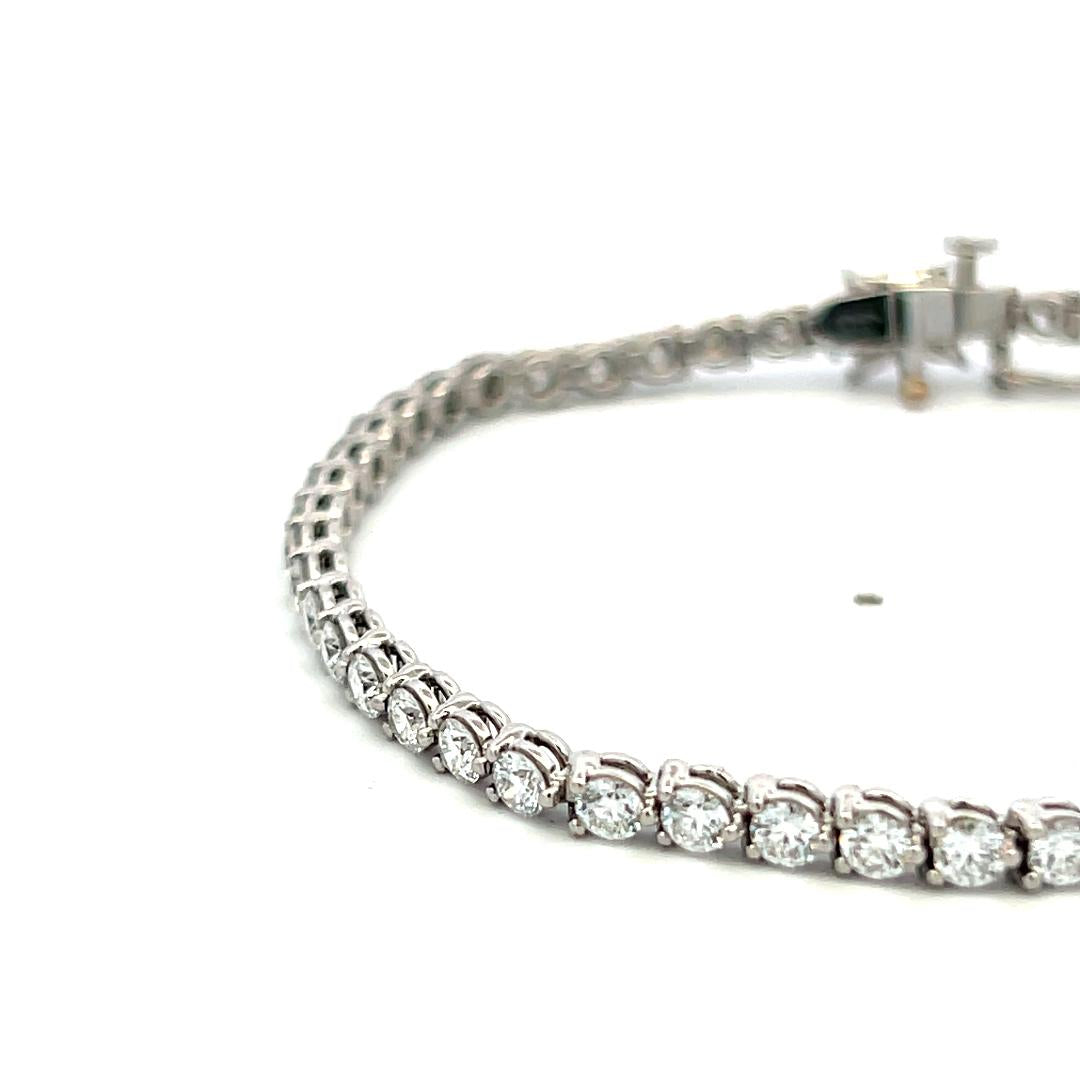 Tiffany & Co Platinum Link Bracelet with 4.49 Carat Round & Marquis F-VS Diamond