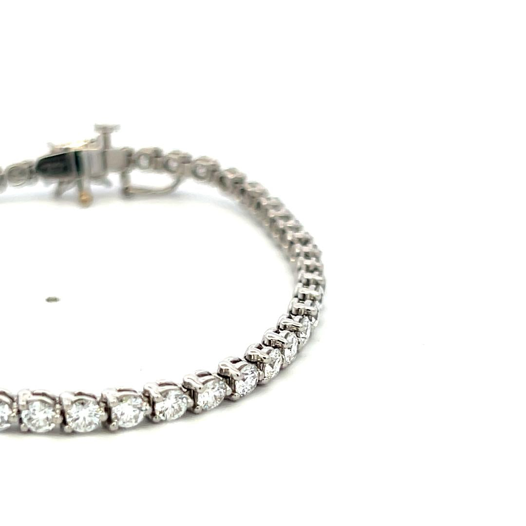 Tiffany & Co Platinum Link Bracelet with 4.49 Carat Round & Marquis F-VS Diamond