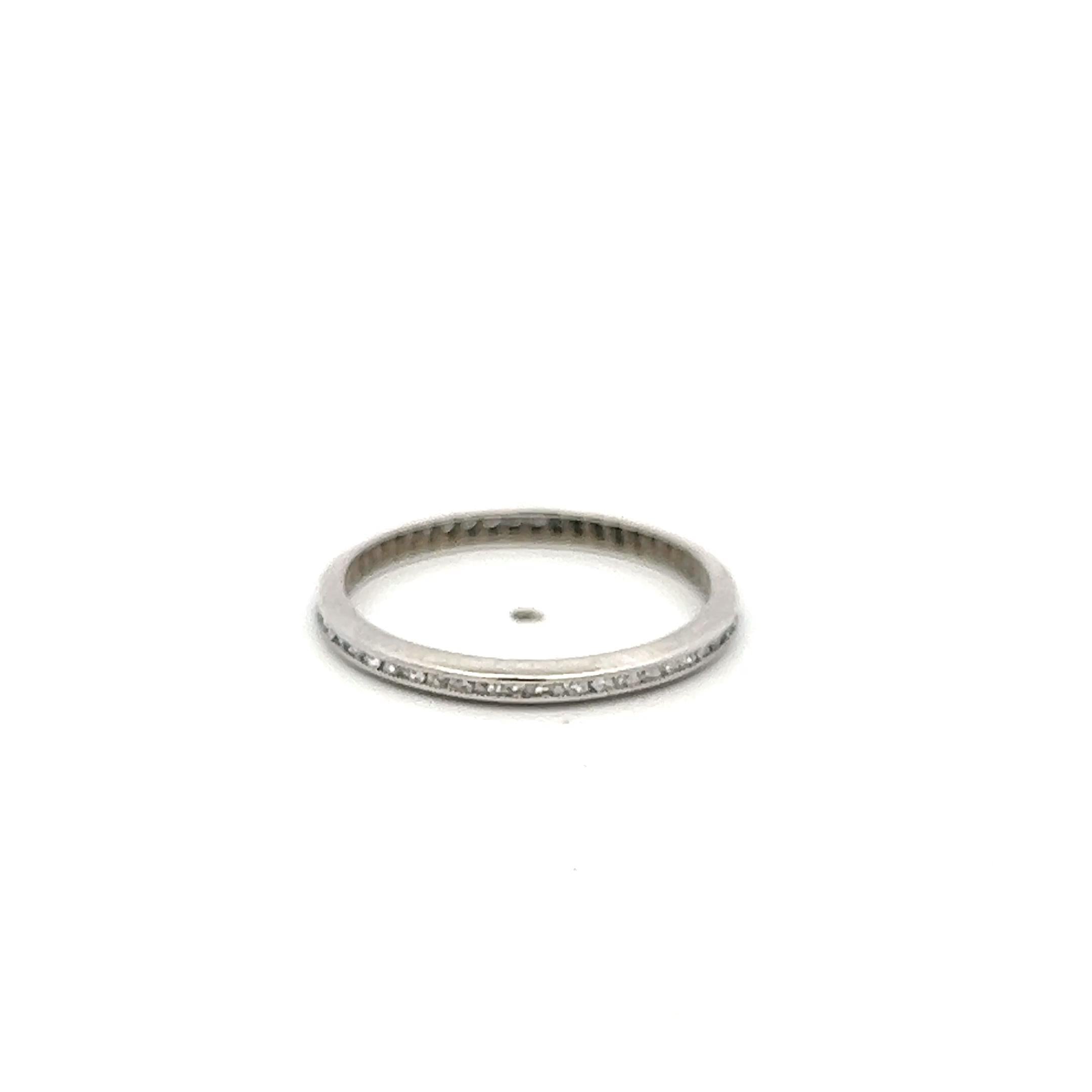 Vintage Platinum Eternity Band Ring with 0.21 Ct Round G-VS2 Diamonds Size 5.75