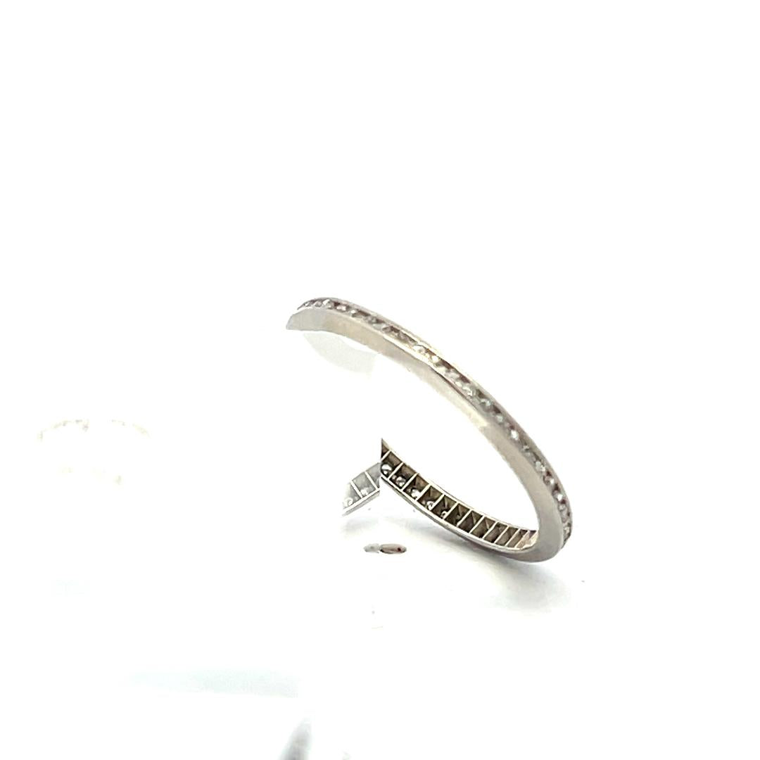 Vintage Platinum Eternity Band Ring with 0.21 Ct Round G-VS2 Diamonds Size 5.75