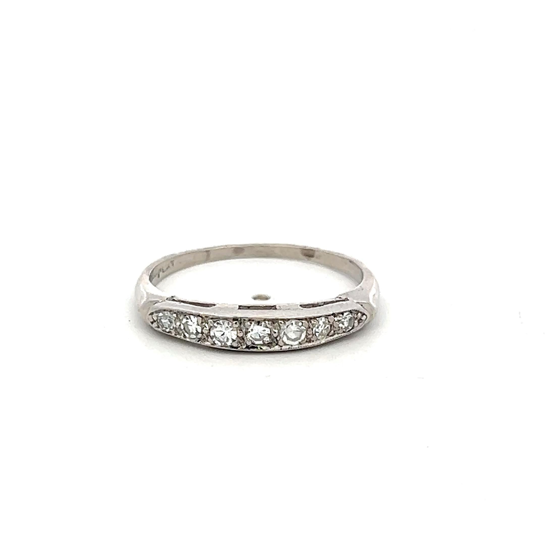 Platinum Band Ring with 0.2 Carat Circular Brilliant Cut I-VS Diamonds Size 7