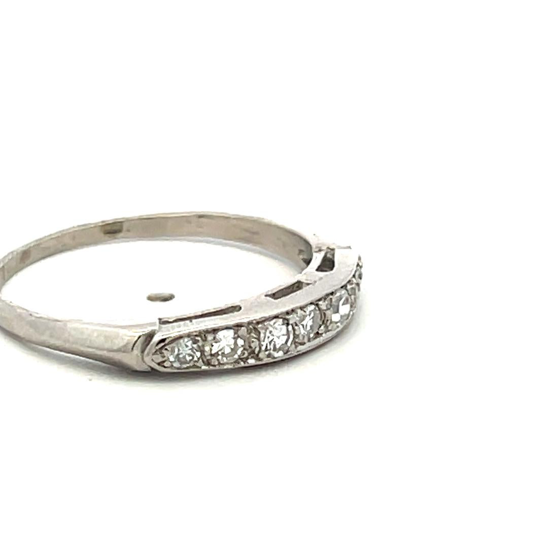 Platinum Band Ring with 0.2 Carat Circular Brilliant Cut I-VS Diamonds Size 7