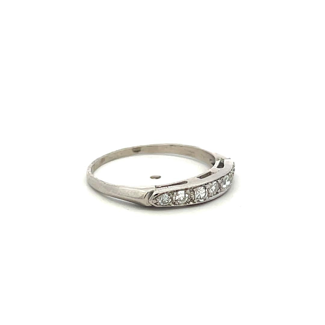 Platinum Band Ring with 0.2 Carat Circular Brilliant Cut I-VS Diamonds Size 7