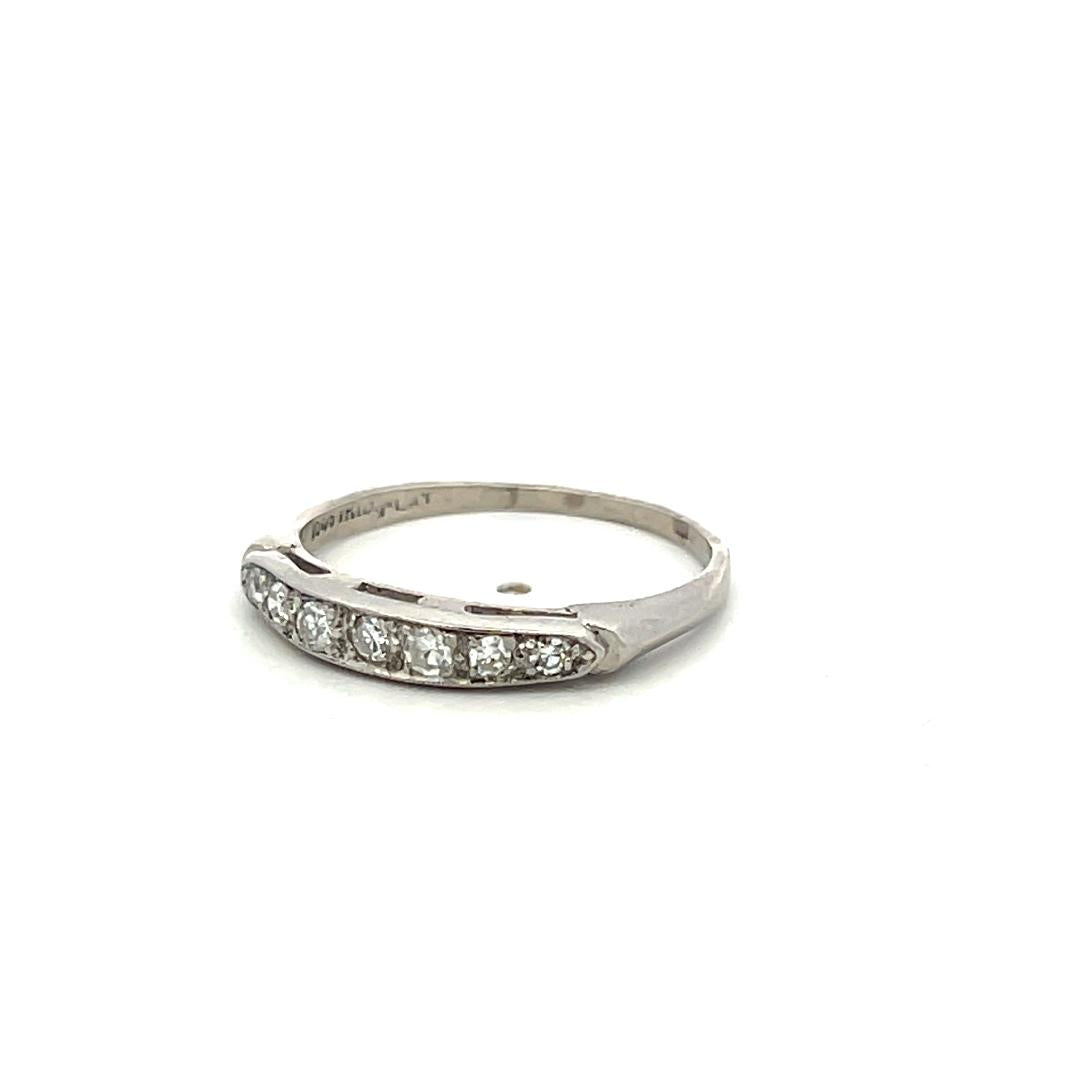 Platinum Band Ring with 0.2 Carat Circular Brilliant Cut I-VS Diamonds Size 7