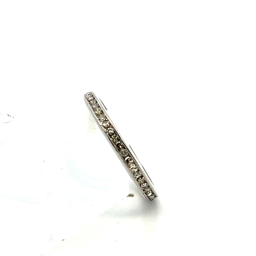 Vintage Platinum Eternity Band Ring with 0.36 Carat Round H-SI Diamonds Size 7