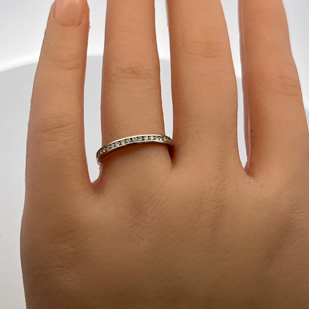 Platinum Eternity Band Ring with 0.72 Carat Round G VS Diamonds Size 8