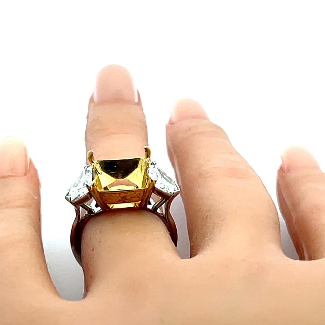 18K Two Tone Gold Semi Mount Ring with 2.5 Ct Diamonds Fits 10.09x11.05mm