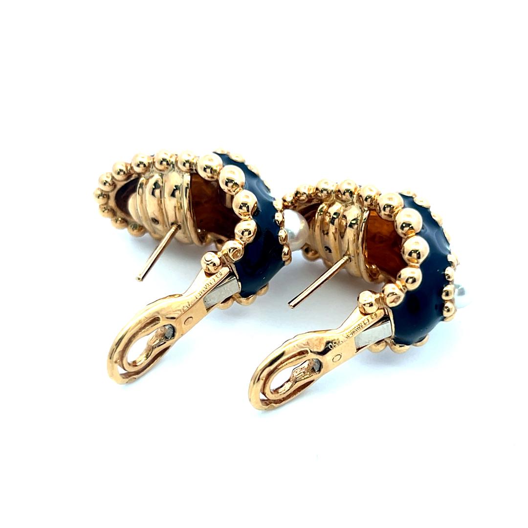 Chanel Vintage 18K Yellow Gold Clip-On Earrings with 4.75-6.35 MM Pearls
