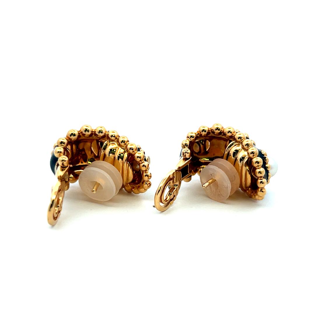 Chanel Vintage 18K Yellow Gold Clip-On Earrings with 4.75-6.35 MM Pearls