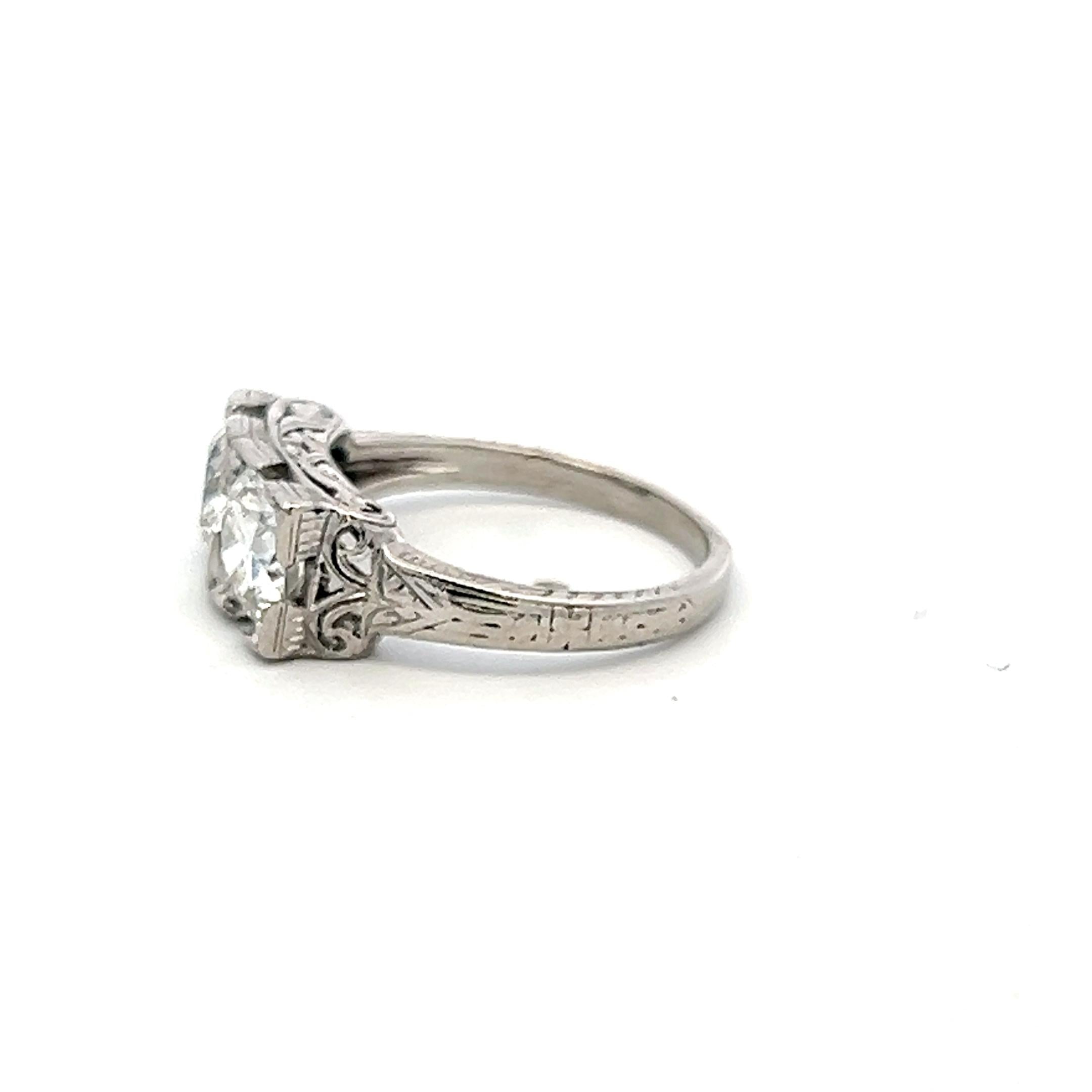 Platinum Two-Stone Ring with 1.74 Ct Circular Brilliant Diamonds Size 4.75 GIA