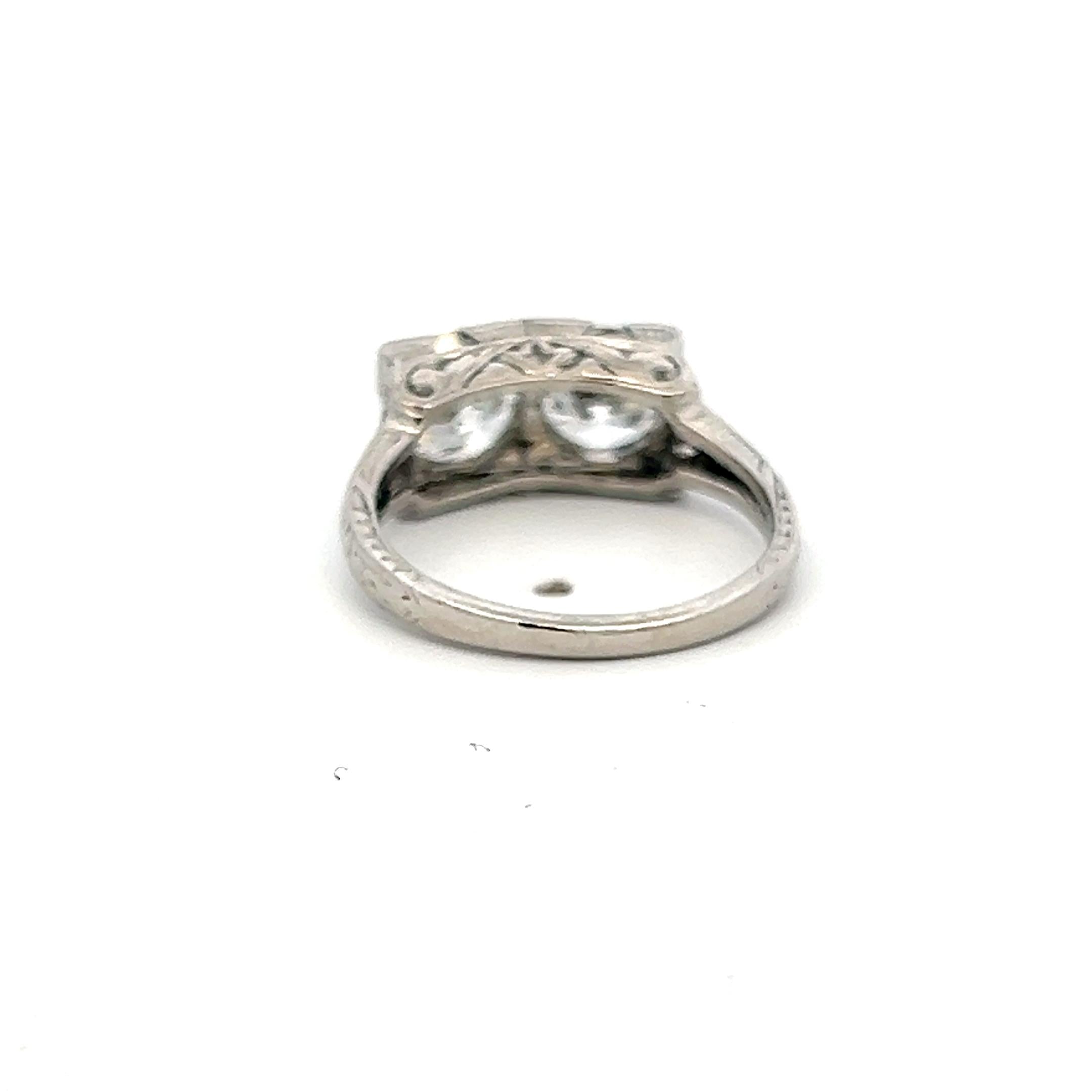Platinum Two-Stone Ring with 1.74 Ct Circular Brilliant Diamonds Size 4.75 GIA