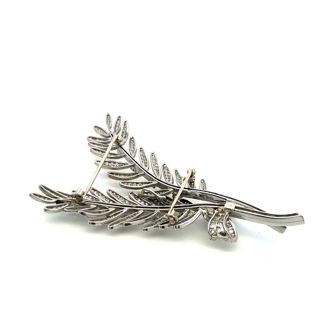 Vintage Platinum Pin Brooch with 12.05 Carat Round and Tapered Baguette Diamonds