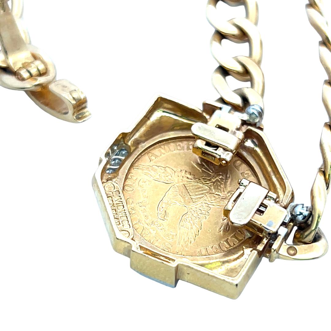David Webb 18K YG Platinum Pendant Necklace 0.36 Carat Round F/VS Diamonds 16 IN