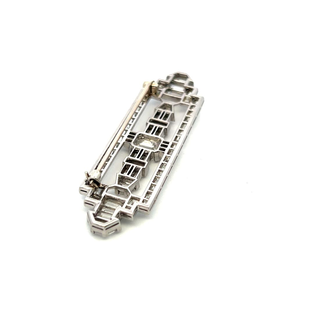 Vintage Platinum Pin Brooch with 8.8 Carat Mixed Cut F & G VS Diamonds