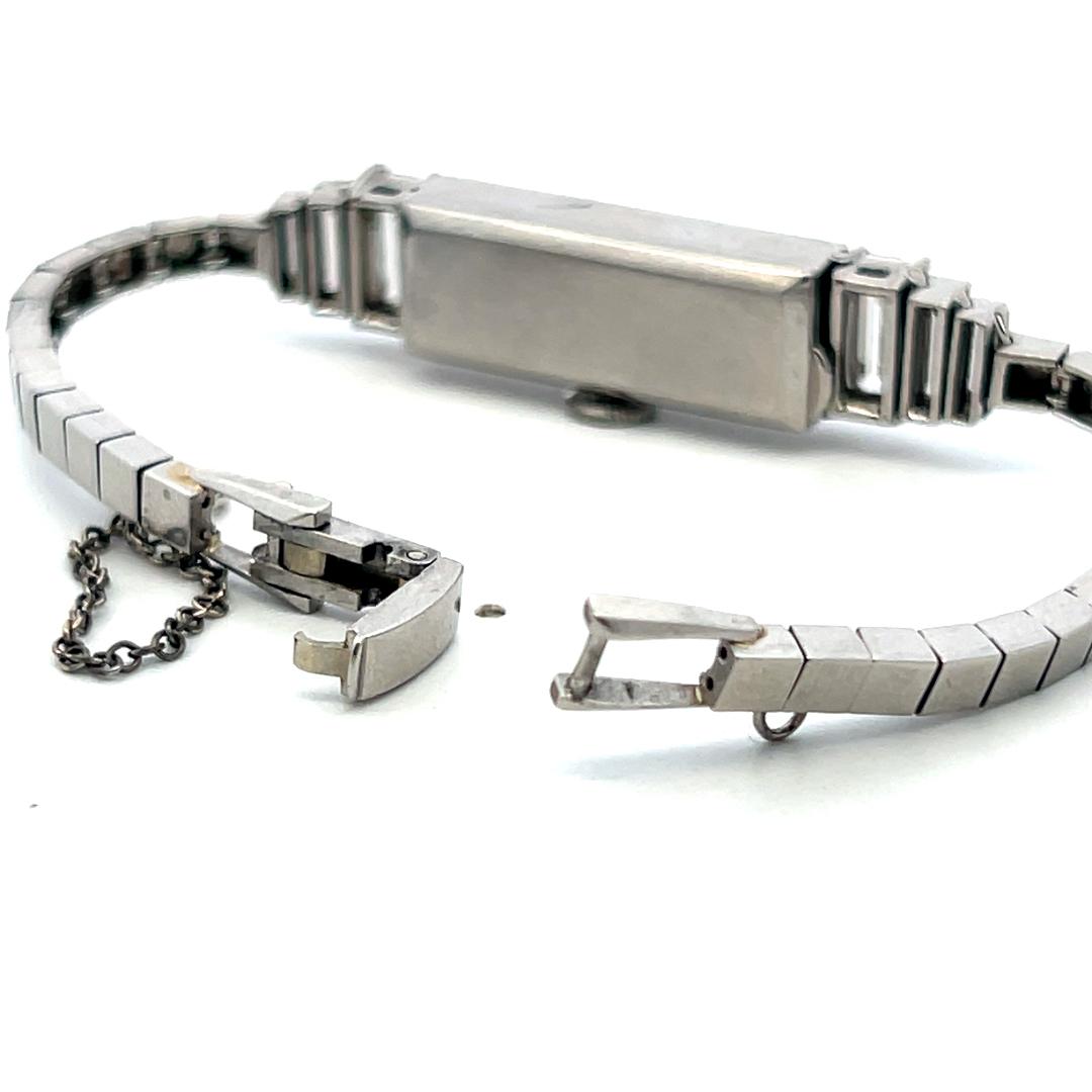 Vintage Platinum Wristwatch with 5 Carat Baguette Shape Diamonds