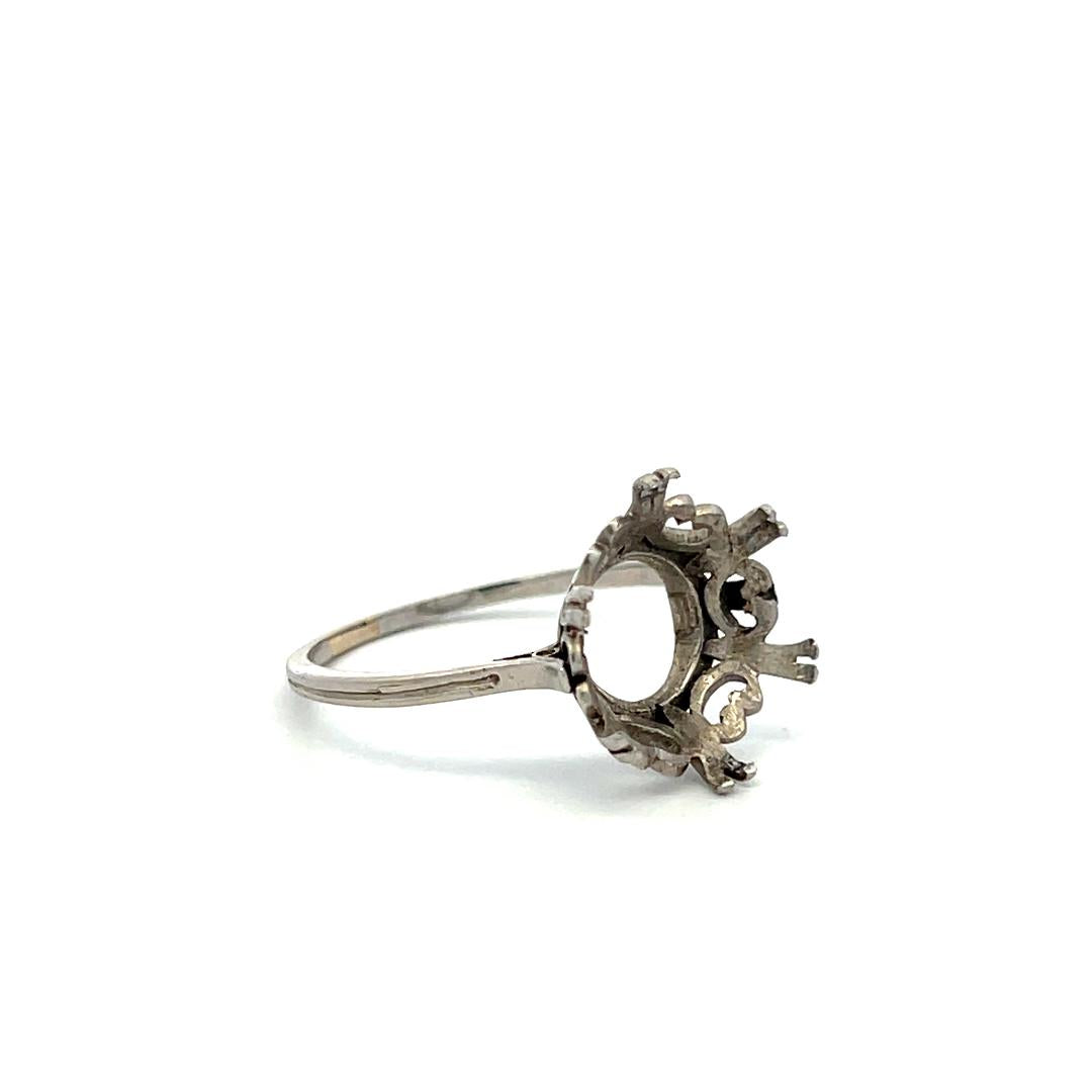 Platinum Semi Mount Ring Fits 12.7x12.5 MM Holds 7.5ct++ Center Stone Size 8.75