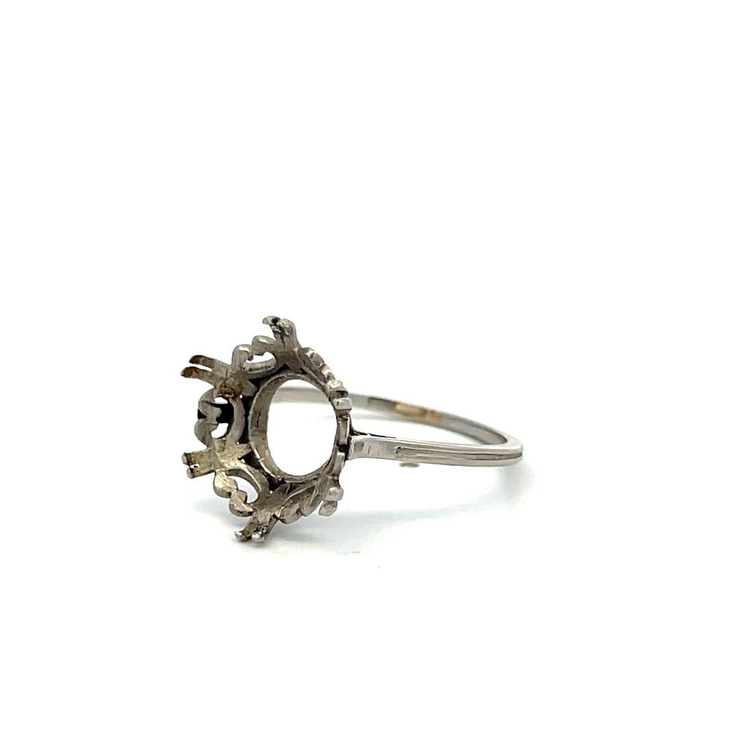 Platinum Semi Mount Ring Fits 12.7x12.5 MM Holds 7.5ct++ Center Stone Size 8.75