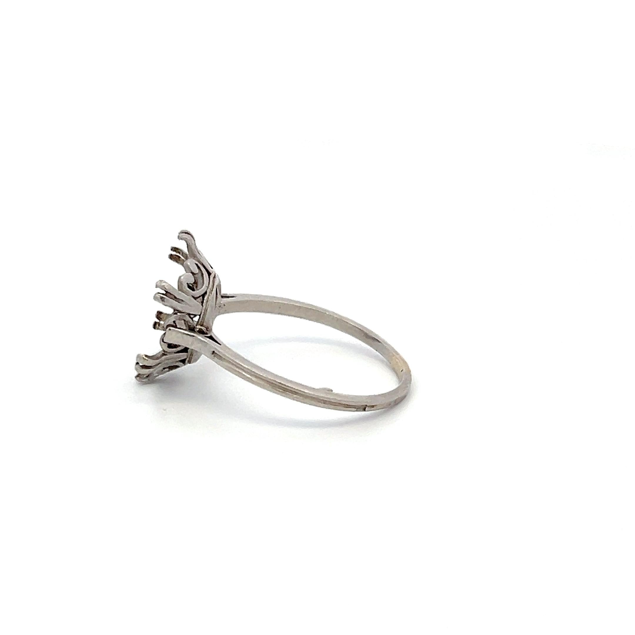 Platinum Semi Mount Ring Fits 12.7x12.5 MM Holds 7.5ct++ Center Stone Size 8.75